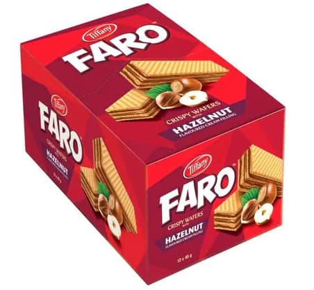 Tiffany Faro Crispy Wafers With Hazelnut Cream Filling 12X40G
