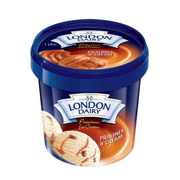 London Dairy Pralines & Cream Ice Cream 1L