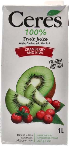Ceres Cranberry & Kiwi 100% Fruit Juice 1L