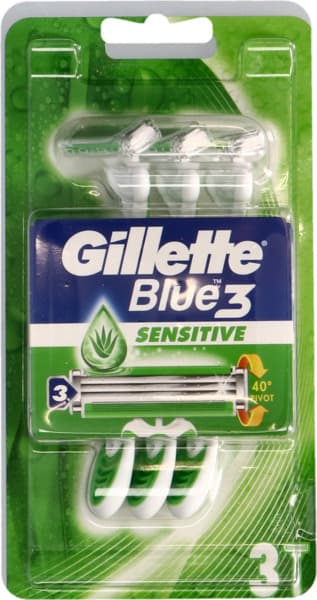 Gillette Blue 3 Senitive Disposable Razors 3's