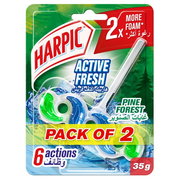 Harpic Active Fresh Pine Forest Toilet Rim Blocks 2X35G