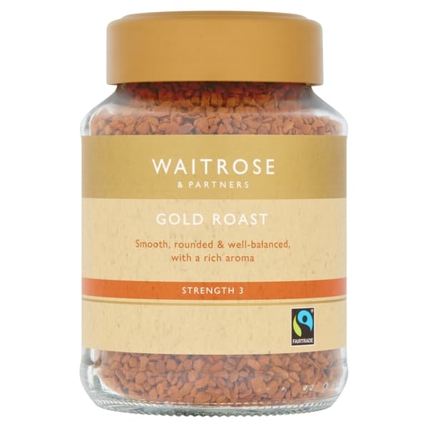 Waitrose Gold Roast Instant Coffee Strength 3 100G
