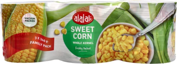 Al Alali Whole Kernel Sweet Corn 3X340G