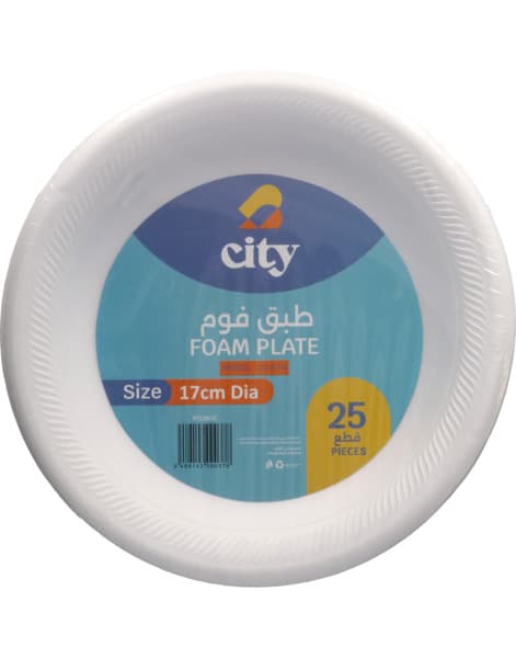 City White Foam Plates 25's