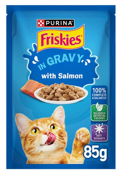 Friskies Cat Food Salmon In Gravy Pouch
