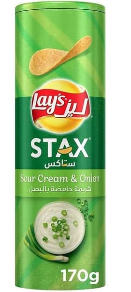 Lay's Stax Sour Cream & Onion Potato Chips 170G