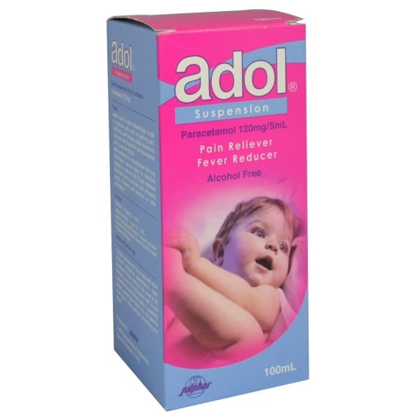 Adol Suspension Pain Reliver & Fever Reducer 120Mg 100Ml