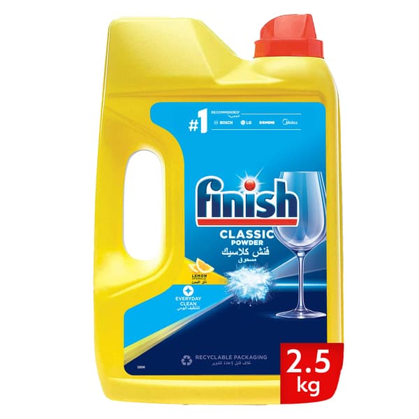 Finish Lemon Power Powder Dishwashing Liquid 2.5Kg