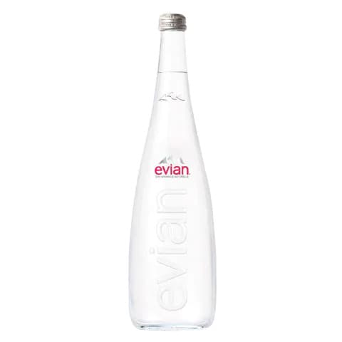 Evian Mineral Water Glass Bottle