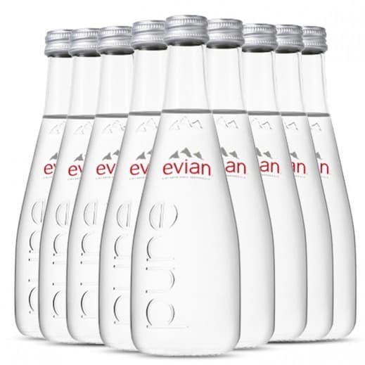 Evian Sparkling Natural Mineral Water Glass Bottle 20X330Ml