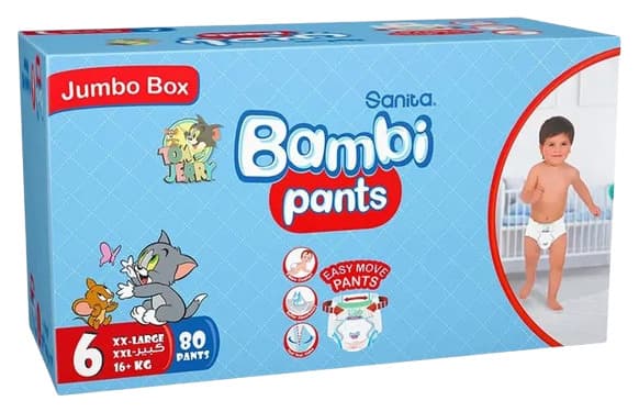 Sanita Bambi Baby Diaper Pants Stage 6 Xx-Large 80's