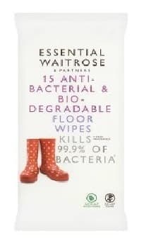 Essential Waitrose Anti-Bacterial & Bio-Degradable Floor Wipes 15's