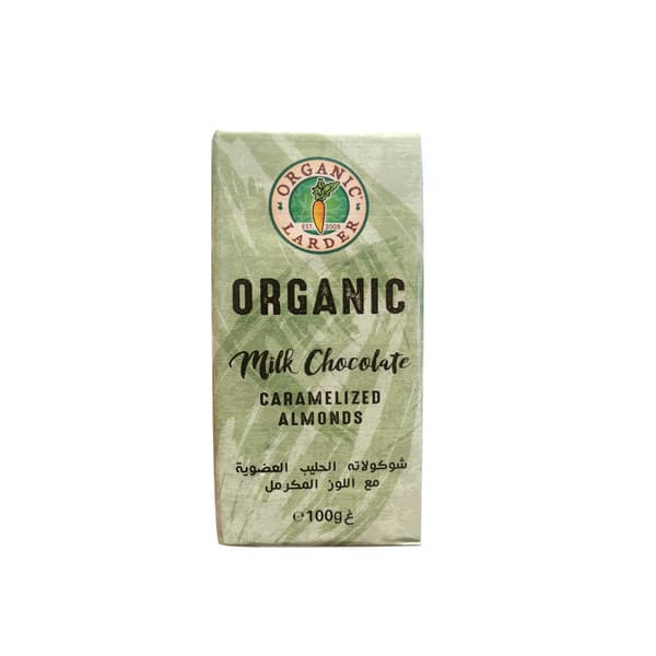 Organic Larder Chocolate Milk Caramelised Almonds 100G