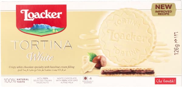 Loacker Tortina White Chocolate Covered Wafers 6X21G