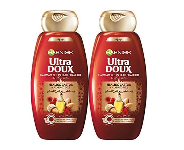 Garnier Ultra Doux Healing Castor & Almond Oils Paraben Shampoo 600Ml + 400Ml
