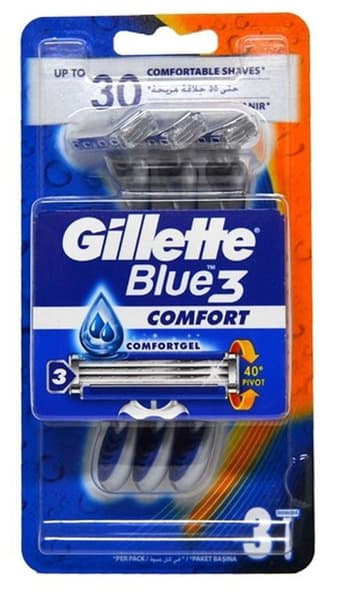 Gillette Blue3 Mens Disposable Razors 3 Pcs