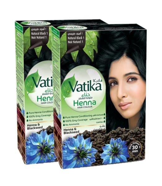 Dabur Vatika Henna Natural Black Hair Colour 2X60G