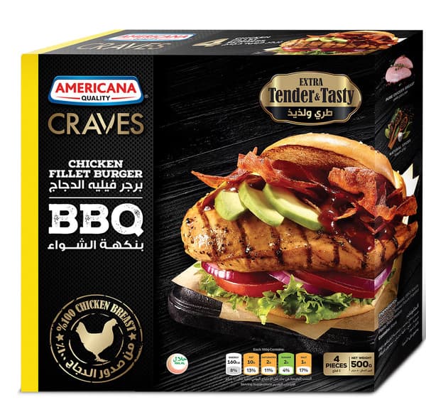 Americana Craves BBQ Chicken Fillet Burger 500G