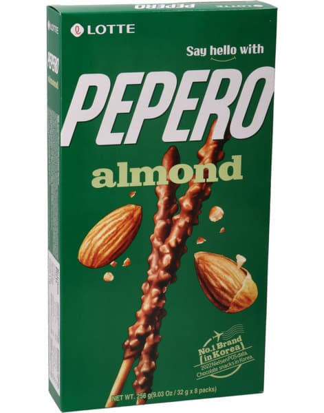 Lotte Pepero Chocolate Sticks With Almond 8X32G