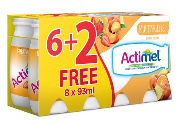 Actimel Multifruits Dairy Drink 8X93Ml