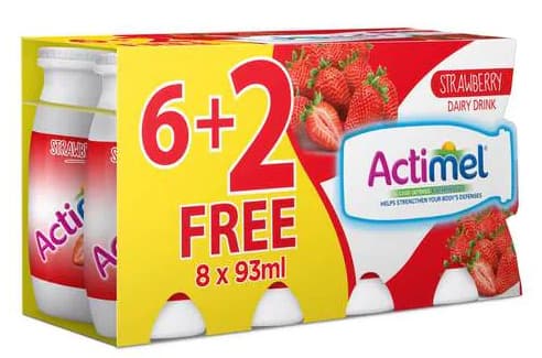 Actimel Strawberry Dairy Drink 8X93Ml