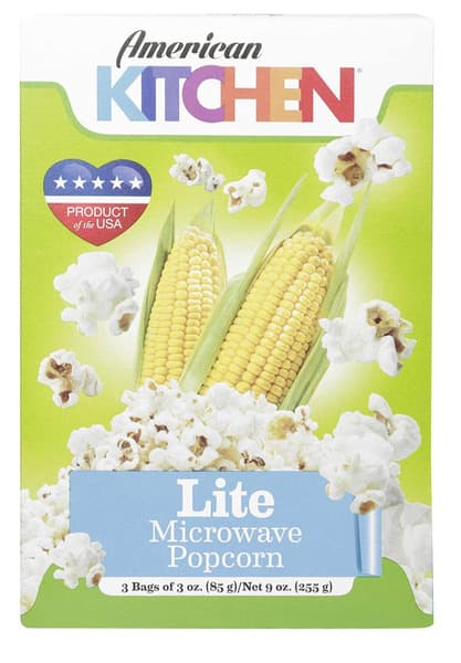 American Kitchen Lite Microwave Popcorn 3X255G