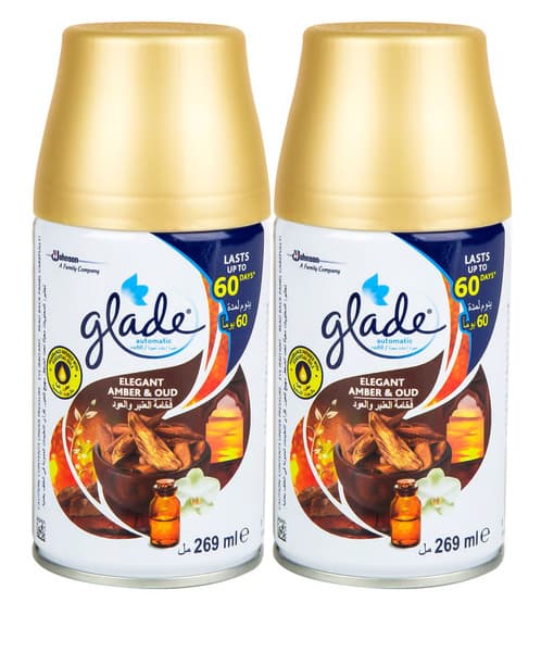 Glade Amber & Oud Air Freshener Spray Refill 2X269Ml