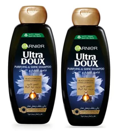 Garnier Ultra Doux Nigella Seed Oil & Charcoal Shampoo 2X400Ml