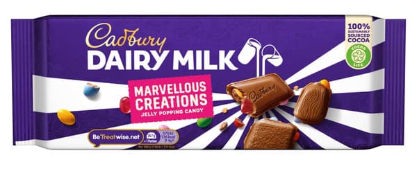 Cadbury Dairy Milk Marvellous Creations Jelly Popping Candy Chocolate Bar 160G