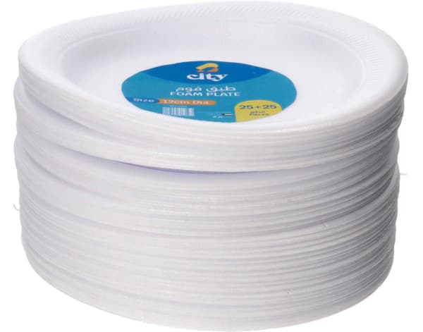 City White Foam Plate 10" 25's +25