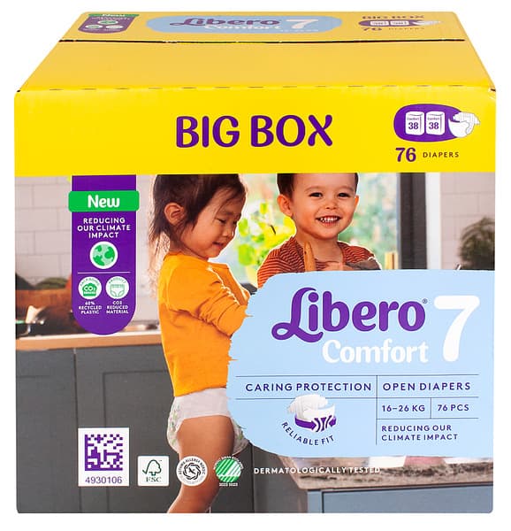 Libero Comfort Baby Diaper Size 7 X-Large (16-26 Kg) 2X38's