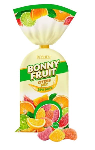 Roshen Bonny Fruit Citrus Mix Jelly Candies 200G