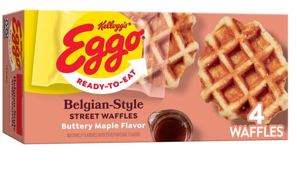 KelloggPcs Eggo Grab & Go Liege Style Waffles With Buttery Maple 220G 4Pcs