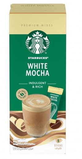 Starbucks White Mocha Indulgent & Rich Premium Coffee Mix 5X14G