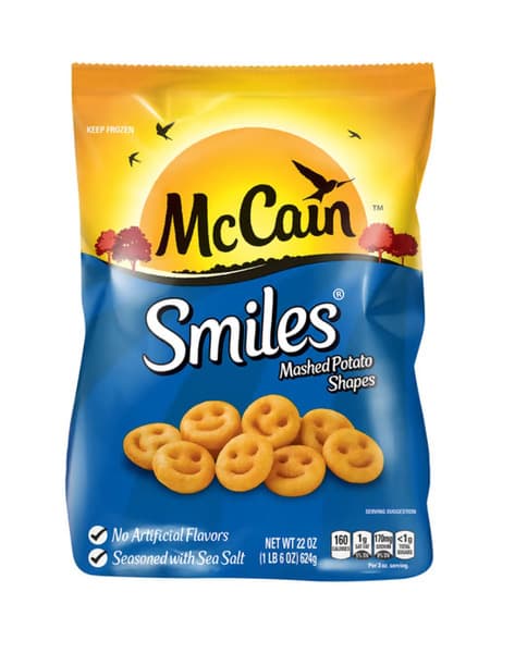 McCain Smiles Mashed Potato Shapes 624G