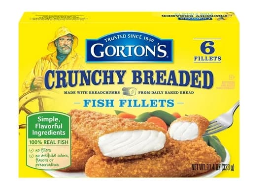 Gorton Crunchy Frozen Breaded Fish Fillets 323G 6Pcs