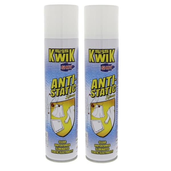 Kwik Antistatic Spray On Fabrics And Clothing 2X300Ml