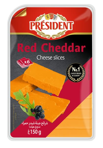 President Red Cheddar Cheese Slices 6Pcs 150G