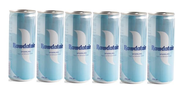 Rawdatain Carbonated Natural Still water Can 6X250Ml