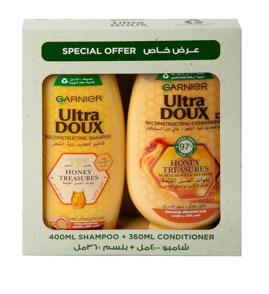 Garnier Ultra Doux Reconstructing Honey Shampoo 400Ml + Conditioner 360Ml