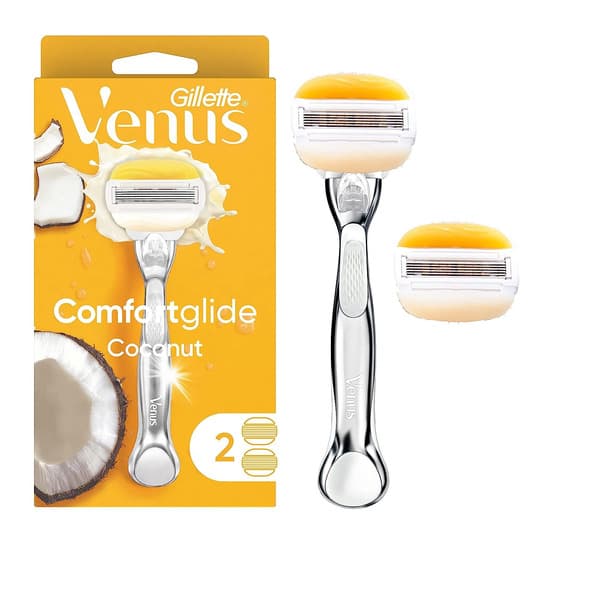 Gillette Venus Comfort Glide Disposable Purple Shaving Razor + 2 Blades