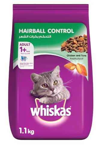 Whiskas Chicken & Tuna Hairball Cntrl 1.1Kg 1+Y