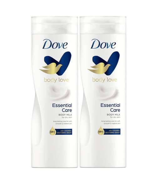 Dove Essential Care Body Lotion For Dry Skin 2X400Ml