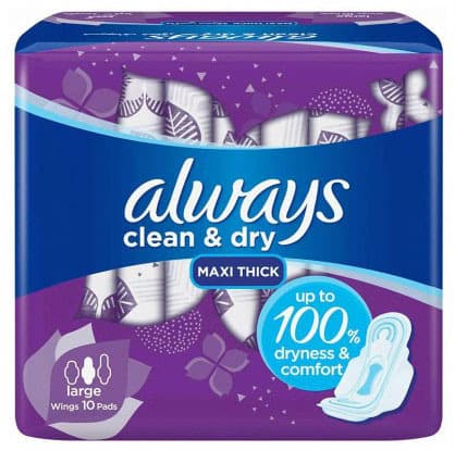 Always Raha Clean & Dry Super Pads 10's