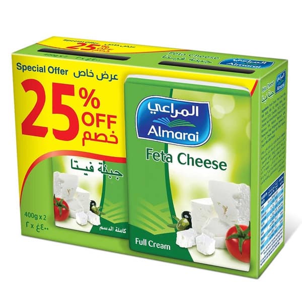 Almarai Full Cream Feta Cheese 2x200g