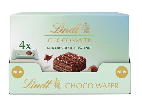 Lindt Choco Wafer Milk & Hazelnut Chocolate 4X120G