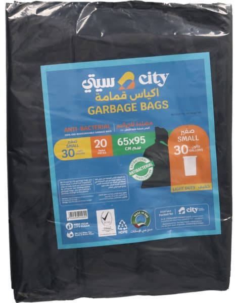 City Garbage Bags 30 Gallon Rolls Size 65X95Cm 20's