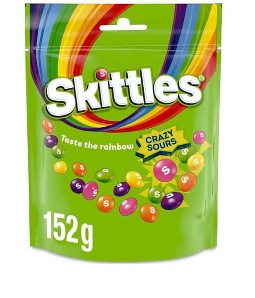 Skittles Crazy Sours Candy Bag 152 g