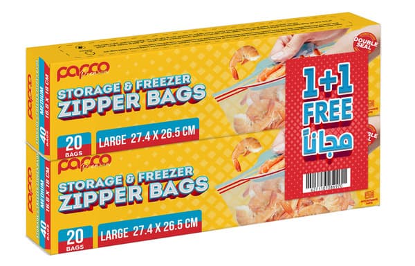 Papco Premium Storage & Freezer Large Zipper Bags