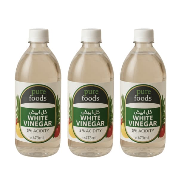 Pure Foods White Vinegar 3X473Ml